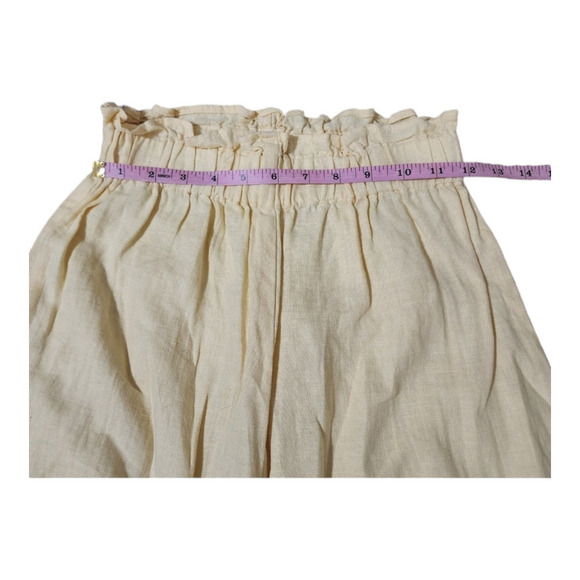 Morning view mesa linen pant in yellow wide leg flowy ankle crop high waisted - Picture 6 of 10